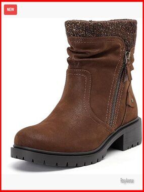 Wide Width Ankle Boots with Memory Foam Insole, Side Zipper Slouchy Booties